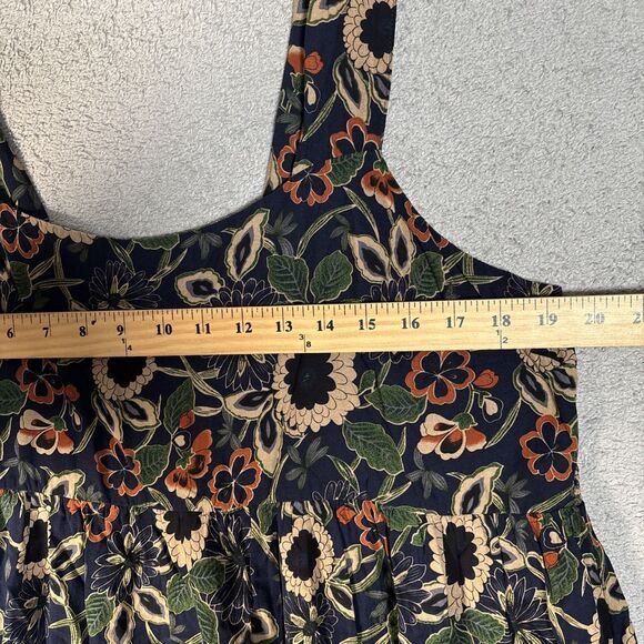 Natural Life Mini Dress Women’s Size XXL Empire Waist Smocked Chest Dark Florals - Picture 6 of 15